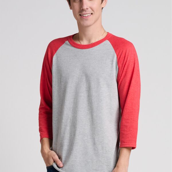 Unisex Premium Blend Combed Ring Spun 3/4 Sleeve Raglan Thumbnail